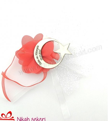 Lazer Kesimli Ay Yıldız Nikah Şekeri