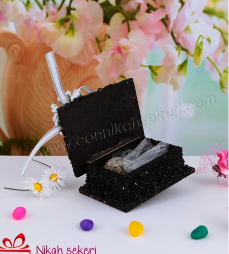 Taşlı Ahşap Kutu Nikah Şekeri KT44