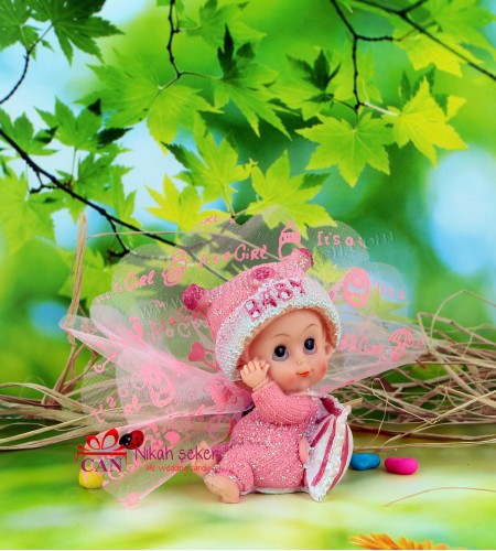Pembe Büyük Kız Biblolu Bebek