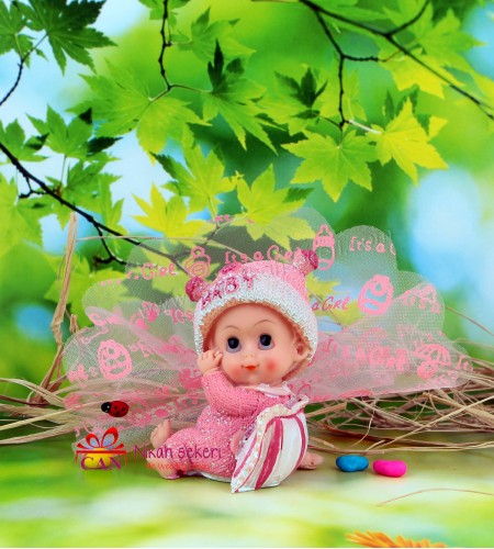 Pembe Büyük Kız Biblolu Bebek