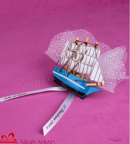 Ahşap Gemi Nikah Şekeri AH2
