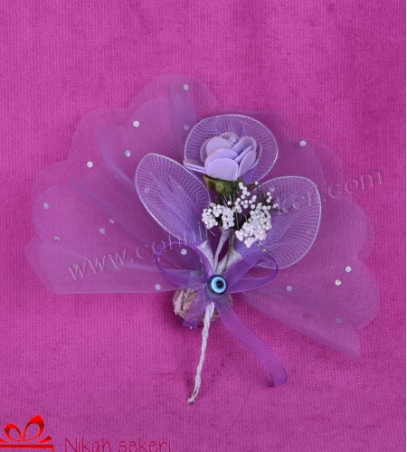 Mor Güllü Nikah Şekeri CC36