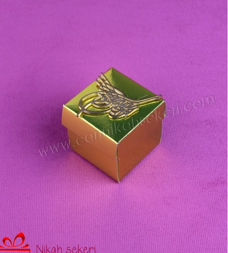 Tuğralı Sarı Kutu Nikah Şekeri KT33