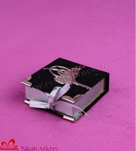 Tuğralı Kitap Kutu Nikah Şekeri KT22